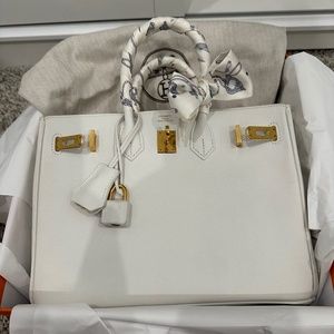 Birkin 25 White Epsom
